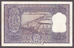 India Large 100 Rupees (1962-67) Pick-45 Crisp VF-XF