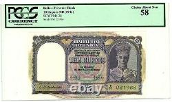 India. P-24. 10 Rupees. ND(1943). ChoiceAU-UNC. PCGS 58