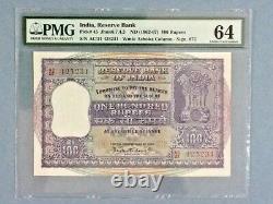 India P-45 100 Rupees ND(1962-67) PMG Graded 64 Minor Rust/ Staple Holes