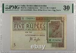 India. P-4c. 5 Rupees. ND(1917-30). PMG 30 VF / VERY FINE