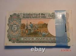 India Paper Money- Full Pack-rs. 5/- Old Notes-rare- R. N. Malhotra(1985-90) C-25