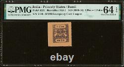 India Princely States / Bundi 3 Pies = 1 Paisa 1939-46 P-S221 CH UNC PMG 64 EPQ
