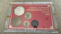 India Proof Coinset Indira Gandhi Comemorative Issue With Original Card & Cover