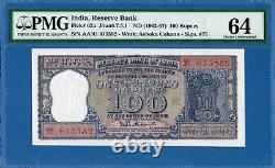 India, Reserve Bank, 100 Rupees, 1962-67, UNC-PMG64, P62a