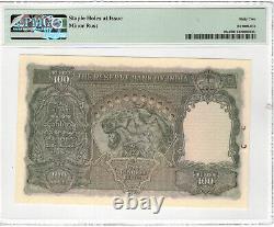 India Reserve Bank 100 Rupees P#20e 1943 Calcutta PMG 62UNC Lt No 131