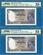 India, Reserve Bank, 10 Rupees, 2 consecutive, 1937, AUNC-PMG55EPQ, P19a