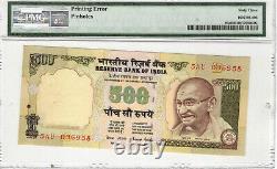 India Reserve Bank 500 Rupees 2000 P# 93c PRINTING ERROR PMG 63Choice UNC Lt 147