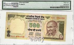 India Reserve Bank 500 Rupees 2000 P# 93c PRINTING ERROR PMG 63 Choice UNC