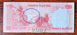 India Unbelievable Error 20 Rs Flip on the middle of note -Rarest occurrence