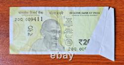 India Unseen Error 20 Rs Extra paper Front print on back huge flip error