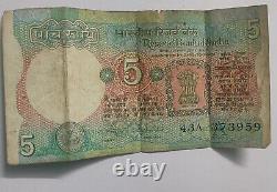 India five rupees Satya Mein Jayate 43A 373959 r. N condition