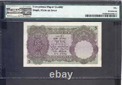 India p-15b, AUNC, 5 Rupees, 1928- 1935, King George V, Graded PMG 50 EPQ