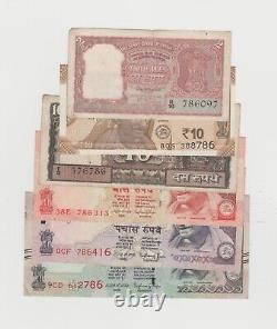 Indian Currency Notes With Holy Nos. 786 Rs. 2,10,10,20,50,100 Superb Collection