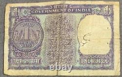 Indian Old One Rupee Note Currency- hard-to-find note, 1976
