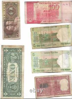 Indian Rupee Currency Paper Money Bank Note 1-2-5-5-1-100 Set Of 6 Crisp