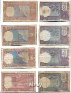 Indian Rupee Currency Paper Money Bank Note 1-2 Set Of 8 Crisp