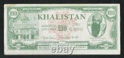 Khalistan 100 Dollars Sikh State in the Punjab region INDIA Propoganda Note