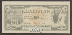 Khalistan India 100 Dollar 1980 Propaganda Note Sikh State in Punjab