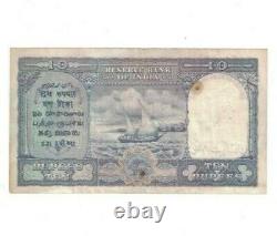 ND (1948) British India Pakistan Over Print 10 Rupees KGVI PICK 3, Rare