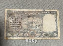 ND 1948 PAKISTAN 10 Rupee Rs BRITISH INDIA OVERPRINT OVPT P. 3 KGVI BANGLADESH