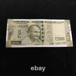 New Indian Currency Of 500 Rupees Note With Serial Unique Number 000100
