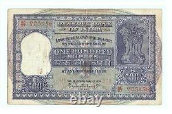 Old Indian 100 Rupees Indian banknote hirakud dam Antique collectible G5-27