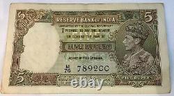 Old Paper Money 5 Rupees Five Rupees Bill Rear To Find Signed By C D DESHMUKH