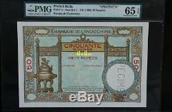 #PICK 7s -SPECIMENT French Indian 50 Roupies (ND 1936) / PMG 65 GEM UNC RATE