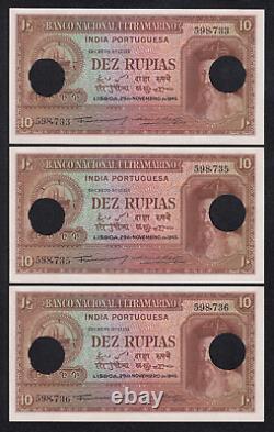 Portugal India Banknote 3 X 10 Rupias P36 1945