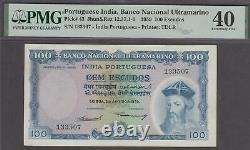 Portuguese India 100 Escudos Banknote P-43 ND 1959 Extremely Fine PMG 40