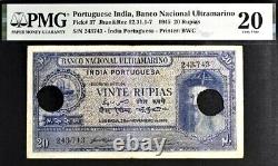 Portuguese India 20 Rupias Pick# 37 Jhun&Rez 1945 PMG 20 Very Fine Banknote