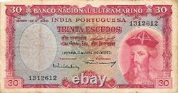 Portuguese India 30 Escudos 24.1.1959 P 41 Circulated Banknote LAX