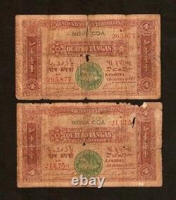 Portuguese India 4 Tangas P19 1917 Ship Indian State Money Rare Asian Bank Note