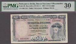 Portuguese India 60 Escudos Banknote P-42 ND 1959 Very Fine PMG 30