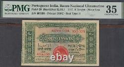 Portuguese India 8 Tangas Banknote P-20 ND 1917 PMG 35