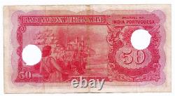 Portuguese India Sign A5+p2 Rs 50 Cinquenta Rupias Note British Time 29-11-1945