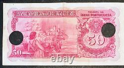 Portuguese India Sign A7+p2 Rs 50 Cinquenta Rupias Note British Time 29-11-1945