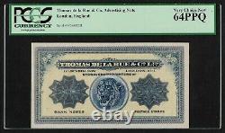 Portuguese India Tiger TDLR England Test/ Advertising Note PCGS Ch. UNC 64 PPQ