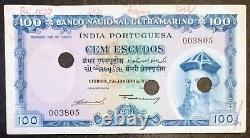 Portuguese India-goa Rs 100 Cem Escudos Vf+ Signa-14 & G-4 Note Dt 2-1-1959