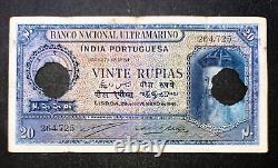 Portuguese India-goa Rs 20 Vinte Rupia Sign A4+p2 Note British Time 29-11-1945
