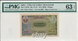 Princely States India 1 Rupee ND(1950) Hyderabad PMG 63EPQ