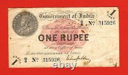 RARE 1 RUPEE BRITISH INDIA PICK 1g KGV 1917 GUBBAY WRONG GUJARATI