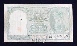 RARE ND (1949 1957) India 5 Rupees Banknote Catalogue# P34 Fine Circulated