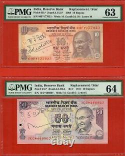 RS. 10 & 50 PAIR With REAL GOVERNOR SIGNATURE HINDI AND ENGLISH STAR REPLACEMENT