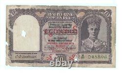 Rare 10 Rs British India Banknote Burma Issue Collectible Unique Hobby. G5-65