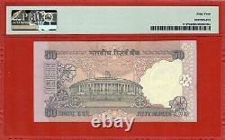 Rare Prefix Rs. 50 Star Replacement Low Serial 0bm 2009 Pmg 64 Choice India
