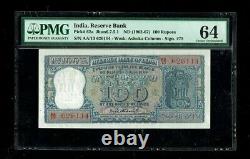 Republic India 100 Rupees 1962-67 P62a PMG-64