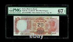 Republic Of India 20 Rupees PICK#82c 1975 Superb Gem-67