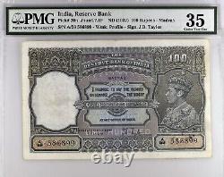 Reserve Bank India 100 Rupees MADRAS Issue ND(1937) PMG 35