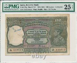 Reserve Bank India 100 Rupees ND(1937) Cawnpore PMG 25NET